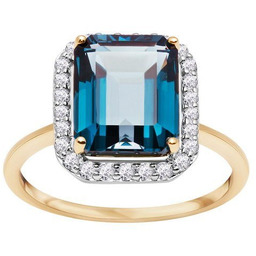 Złoty pierścionek PZC6356 - Topaz London Blue