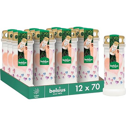 Bolsius Znicz biały z motywem 12 szt. balony