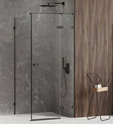 Czarna kabina prysznicowa prawa 100x70 EXK-1585 Avexa Black