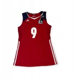 Koszulka bokserka damska USA Adidas 9 White L