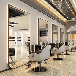 Konsola konsoleta fryzjerska barberska kosmetyczna lustro LED rama