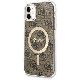 Etui iPhone 11 Guess MagSafe brązowe