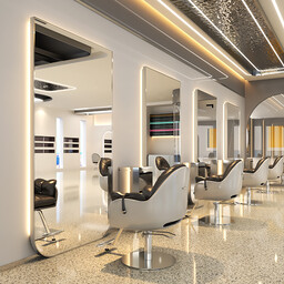 Konsola konsoleta fryzjerska barberska kosmetyczna lustro LED rama