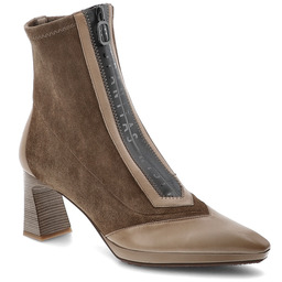 Hispanitas Brązowe Botki Eleganckie Buty Damskie Na Obcasie