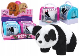 17613 Zestaw Pluszowa Panda Interaktywna W Transporterze Różowy