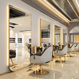 Konsola konsoleta fryzjerska barberska kosmetyczna lustro LED rama