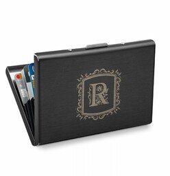 Etui na karty wizytówki z grawerem inicjał