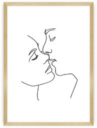 Plakat Kiss Line, 21 x 30 cm, Ramka: