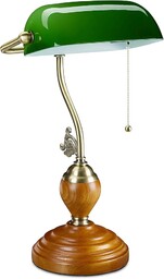 Relaxdays Lampa bankierska z przełącznikiem pociągowym, odchylany szklany