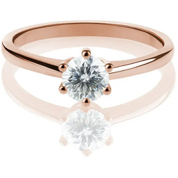 Pierścionek zaręczynowy z różowego złota z diamentem