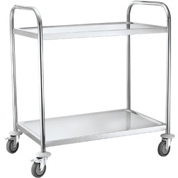 Wózek kelnerski 2-półkowy ze stali nierdzewnej do 100Kg