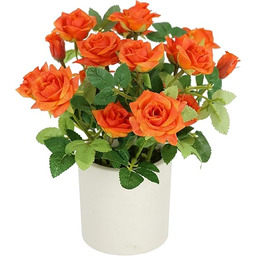 Dzikie różyczki w doniczce, 32 cm, sztuczne róże,