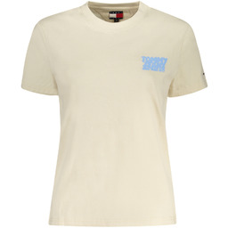 TOMMY HILFIGER KOSZULKA Z KRÓTKIM RĘKAWEM DAMSKA BEŻOWA