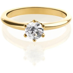 Złoty pierścionek zaręczynowy z diamentem od 0.17ct