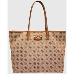 GUESS Beżowa shopperka damska Neda Large 2 In