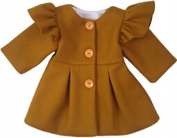 Płaszczyk camel flauszowy ze skrzydełkami 80 cm przejściowy