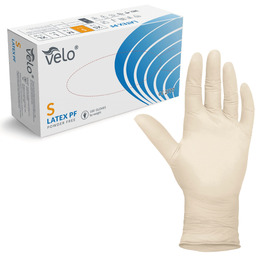 VELO LATEX PF S Rękawice lateksowe bezpudrowe diagnostyczne,