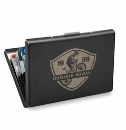 Etui na karty wizytówki z grawerem dla kolarza