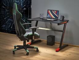 Biurko gamingowe b40 czarny / czerwony led halmar
