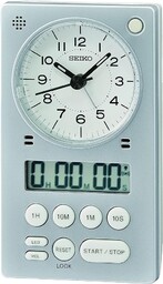 Seiko Zegar stołowy tworzywo sztuczne srebrny QHE190S