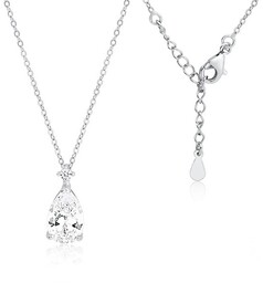 Delikatny rodowany srebrny naszyjnik gwiazd celebrytka łezka kropla