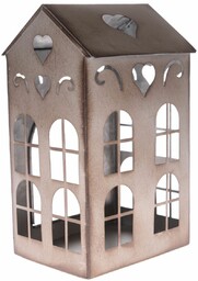 Metalowy świecznik Rustik House, 12,2 x 20,5 x10,6