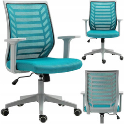 Fotel Obrotowy Gamingowy Niebieski/Szary do Grania w Gry