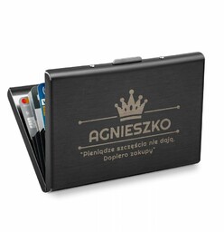Etui na karty wizytówki z grawerem dla zakupoholiczki
