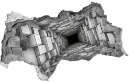 Dziura 3d fototapeta naklejka Tunel z sześcianów