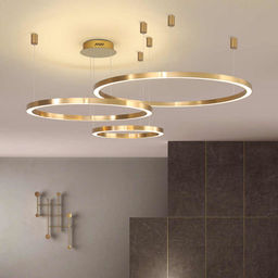 Duża lampa sufitowa ring złota 80cm 127Watt L138