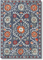 Florystyczny dywan kolorowy Suzani Nordic 9730 - 140x200