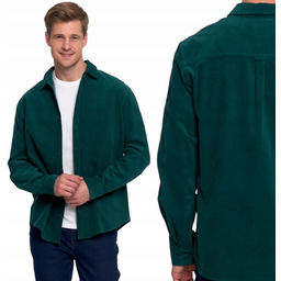 STYLOWA GŁADKA KOSZULA MĘSKA SZTRUKSOWA 100% BAWEŁNA DŁUGI