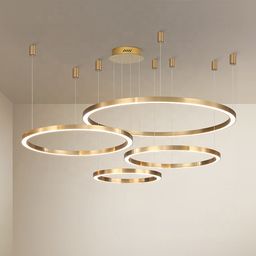 Duża lampa sufitowa Ring złota 100cm 177Watt L137