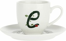 Porcellana Solotua kubek do kawy z spodkiem litera