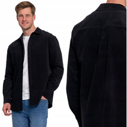 STYLOWA GŁADKA KOSZULA MĘSKA SZTRUKSOWA 100% BAWEŁNA DŁUGI