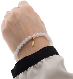 Skorulski Jewellery, Bransoletka, Akwamaryn kulki 6mm i piórko