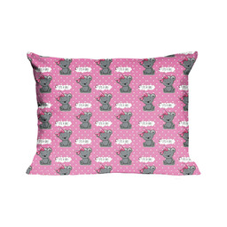 Karo Poszewka bawełniana 40x60 555K misie różowa szara