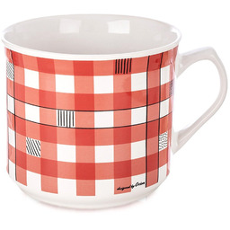 Kubek ceramiczny kratka KARO 650 ml