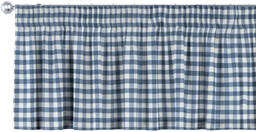 Lambrekin na taśmie marszczącej, granatowo-biała kratka (1,5x1,5cm), 130