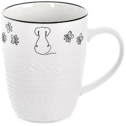 Kubek porcelanowy biały PIESEK 380 ml