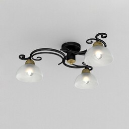 Lampa sufitowa Flora Luminex, możliwość ściemniania, czarny, salon