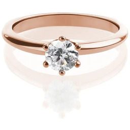 Pierścionek zaręczynowy różowe złoto z diamentem od 0.17ct