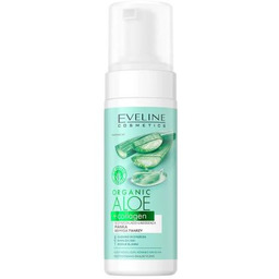 EVELINE ORGANIC ALOE+COLLAGEN Oczyszczająco-łagodząca pianka do mycia twarzy,