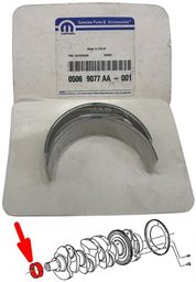 Panewka główna wału pierwsza STD Chrysler Voyager 2,5CRD