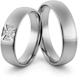 Obrączki ślubne palladowe 5 mm z brylantami -