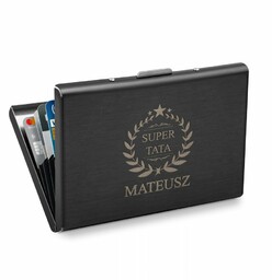Etui na karty wizytówki z grawerem dla taty