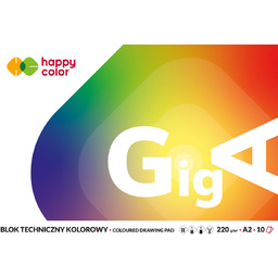 Blok techniczny, GigA, kolorowy, A2, 10 arkuszy