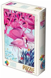 Puzzle 1000 Andrea Kurti, Flamingi - D-Toys