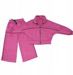 122-128 dres komplet dziewczęcy bluza spodnie szerokie szwedy