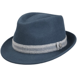 Kapelusz Wełniany Prenscott Trilby by Lierys, niebieski, cm